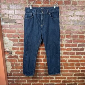 Origin Jeans Mens 36x30 Blue Straight Leg Denim Made In USA Classic Five Pocket